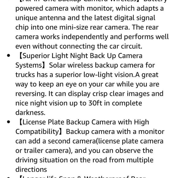 Autovox solar wireless auto rear backup camera w/5”lcd monitor/screen - Picture 11 of 14